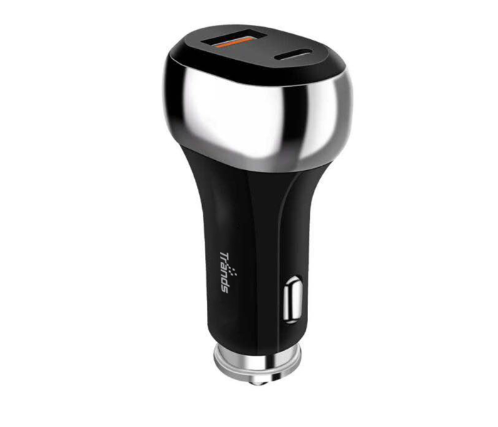 Trands TR-AD6519 1 Meter Type-C to Type-C Cable Car Charger - Black - Zoom Image 2