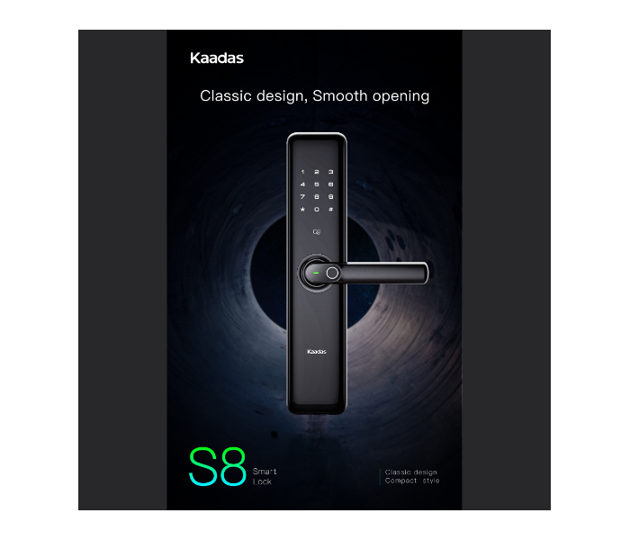 Kaadas KAADAS-S8 Smart Door Lock - Black - Zoom Image 1