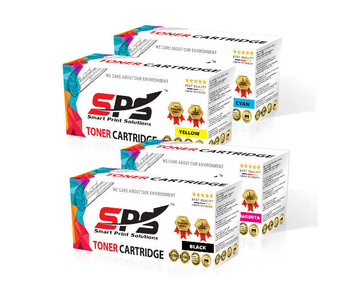 SPS Compatible Toner Cartridge Set of 4 Pack CE310A CE311A CE312A CE313A 126A for HP Color Laserjet - Black,Cyan,Yellow and Magenta - Zoom Image