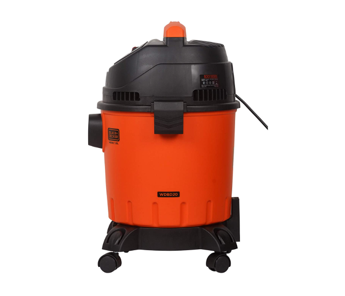 Black and Decker WDBD20-B5 1400W 20 Litre Wet and Dry Tank Drum Vacuum Cleaner - Orange and Black - Zoom Image 3