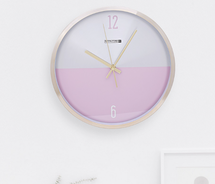 Royalford RF9278 Analog Wall Clock - Gold, Silver & Pink - Zoom Image 3