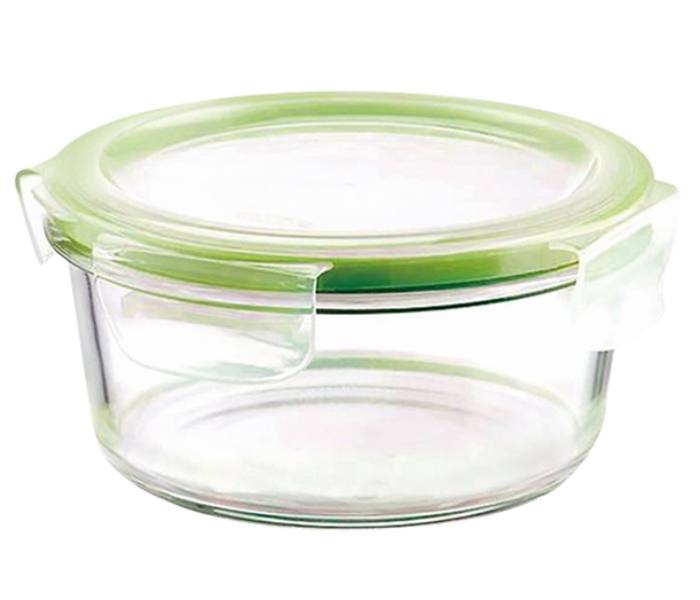 Royalford RF9503 950ml Round Airtight Glass Container - Clear & Green - Zoom Image 3