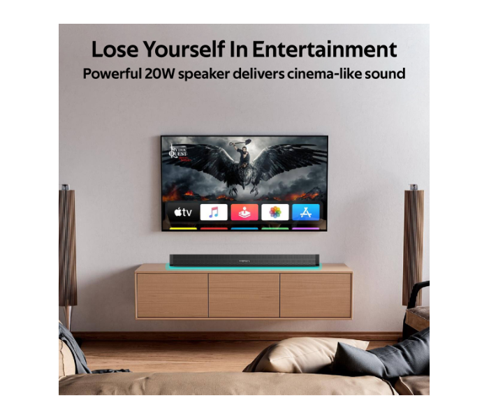 Promate BluesBar-20 20W Bluetooth Soundbar with Remote Control - Black - Zoom Image 2