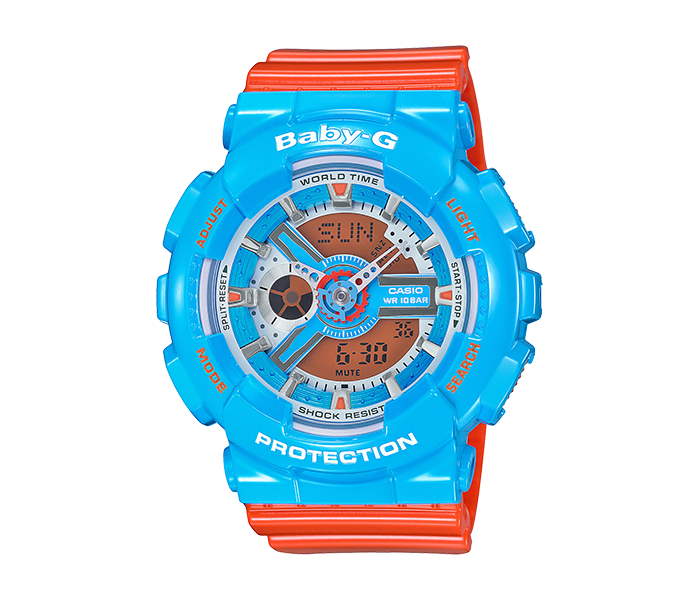 Casio BA-110NC-2ADR Baby-G Analog Digital Watch - Blue and Orange - Zoom Image