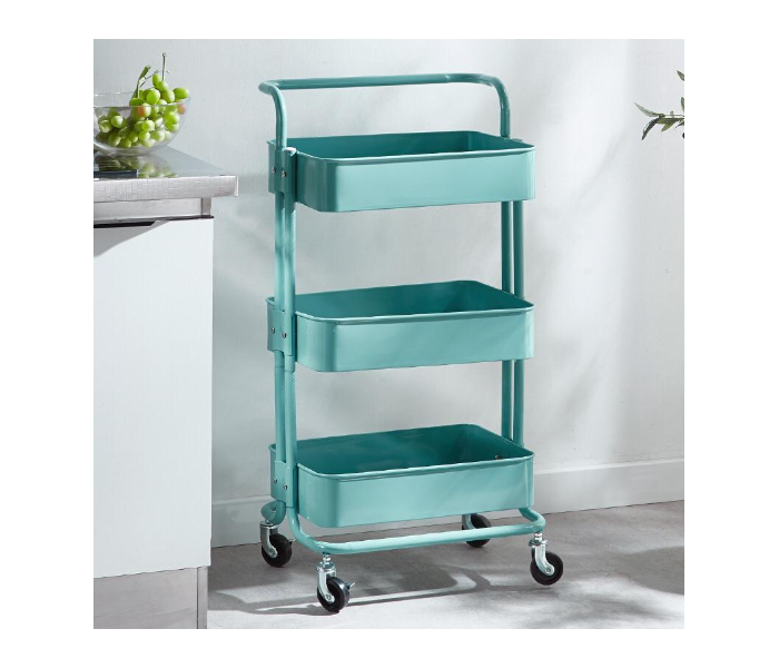 Baby Supplies Storage Rack with Rolling Wheel - Blue - Zoom Image