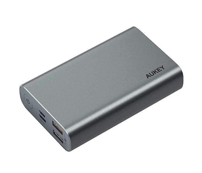 Aukey 10000mAh Alum USB-C Powerbank with Quick Charge 3.0 - Gray - Zoom Image 1