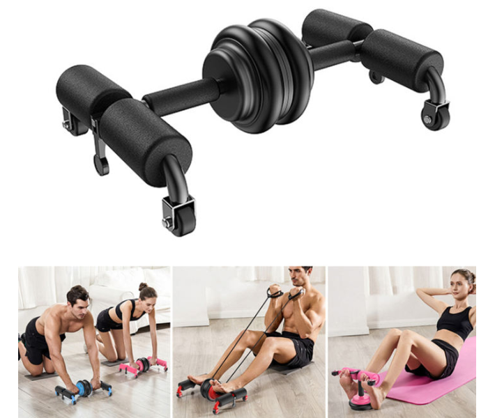 Multifunctional Abdominal Muscle Wheel Push-up Stand Fitness Equipment- Blue - Zoom Image 3