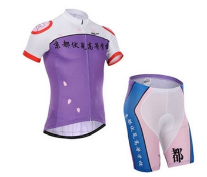 Cycling XXL Jersey Bib Set Full Zip Coolmax Polyester 9D Pad Sohoku Design - Purple - Zoom Image 1