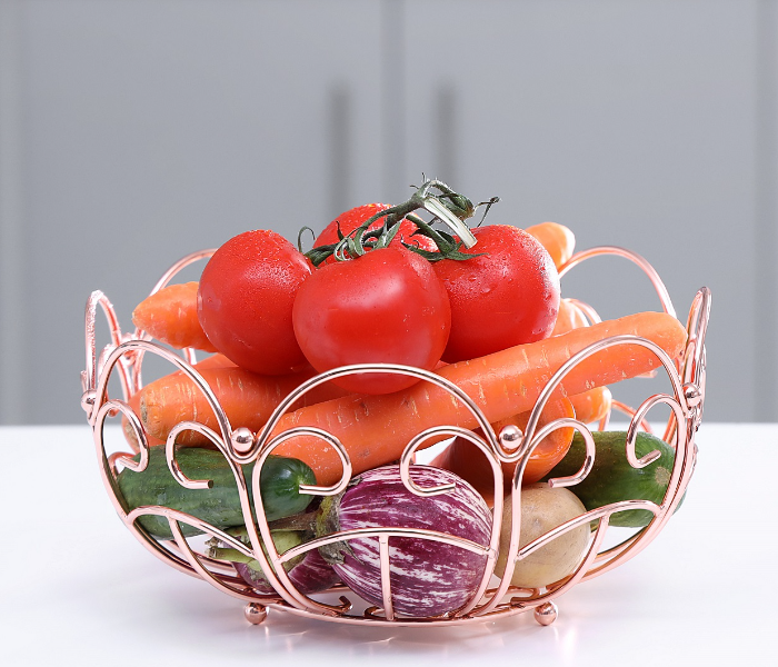 Royalford RF9440 Durable Stainless Steel Fruit Basket - Rose Gold - Zoom Image 3