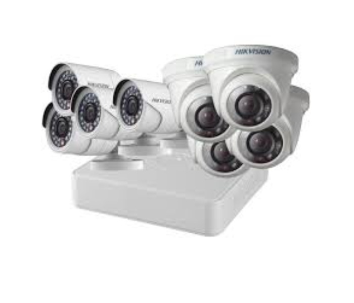 Hikvision DS-J142I / 7108HQHI-K1 + 4 + 4CAM 2MP Kit - White and Black - Zoom Image