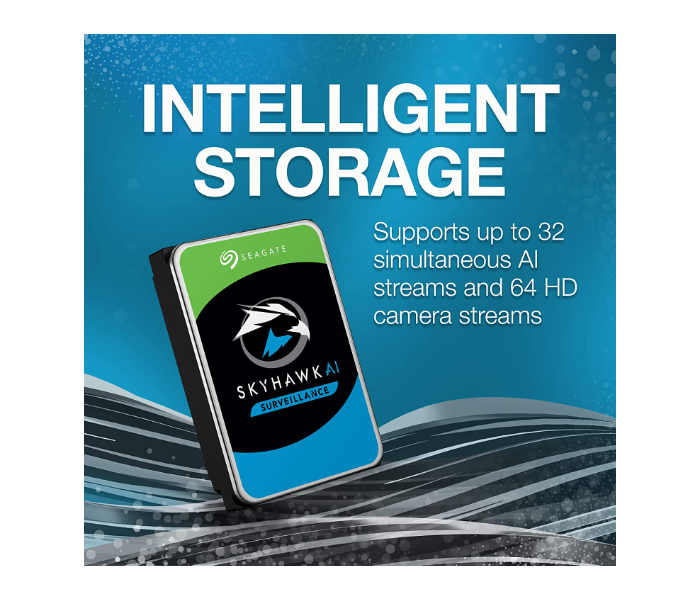 Seagate ST10000VE0008 Skyhawk Ai  3.5 Inch 10Tb 6Gb/S 256Mb Surveillance Internal Hard Drive HDD Sata Cache For DVR NVR Security Camera System With Drive Health Management  - Zoom Image 3