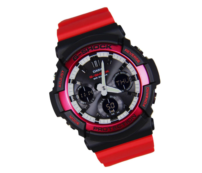 Casio GAS-100RB-1ADR G-Shock Tough Solar Divers Watch - Black and Red - Zoom Image 3