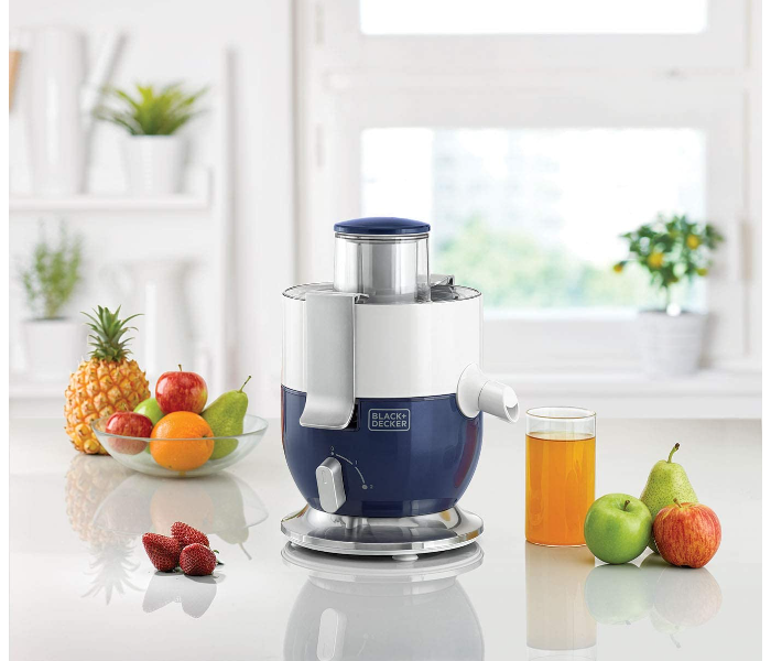 Black and Decker JE350-B5 1000W Juicer Extractor with Large Feeding Chute - White and Blue - Zoom Image 3