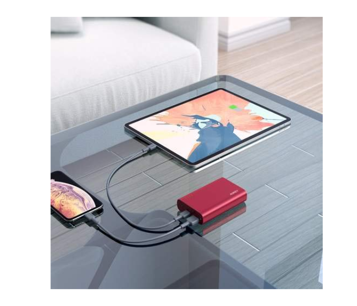 Aukey 10000mAh Alum USB-C Powerbank with Quick Charge 3.0 - Red - Zoom Image 3