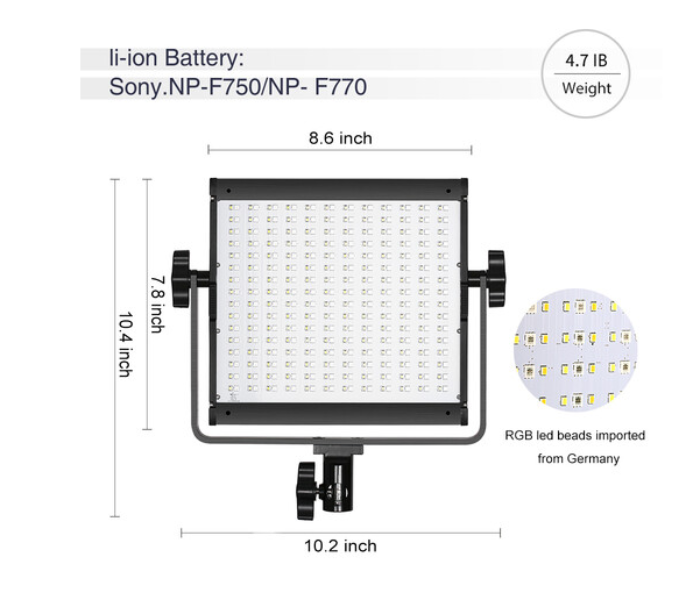 GVM 800D-RGB LED Studio 3-Video Light Kit - Zoom Image 4