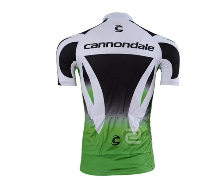 Cycling Extra Large Jersey Full Zip Coolmax Polyester Cannondale Green Design - Black and White - Zoom Image 2