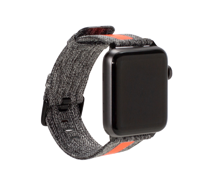 Promate GLOW-42SM 42mm Canvas Watch Band for Apple Watch - Grey and Orange - Zoom Image 3