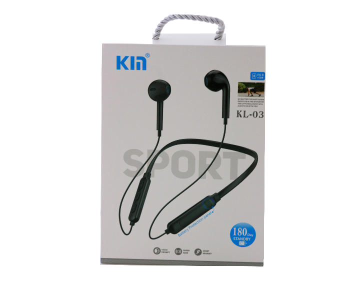 KIN KL-03 Bluetooth In-Ear Earphones - Black - Zoom Image