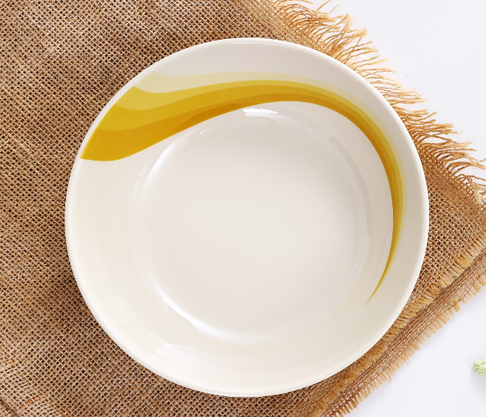 Royalford RF8047 6-inch Melamine Ware Super Rays Serving Bowl - Ivory & Yellow - Zoom Image 1