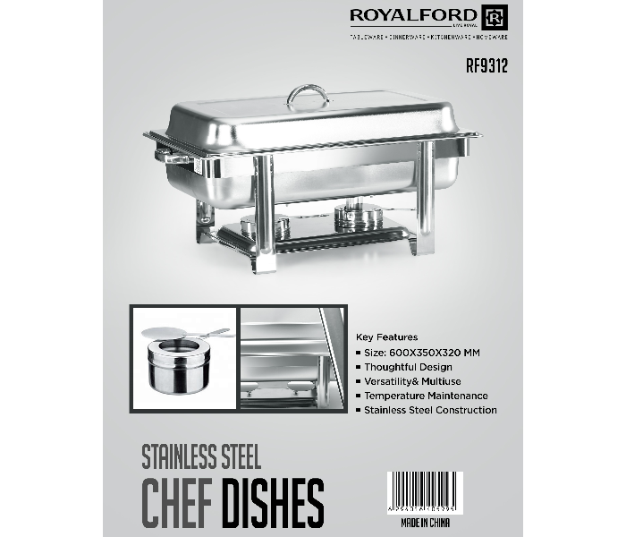 Royalford RF9312 9 Litre Stainless Steel Chef Dishes - Silver - Zoom Image 2