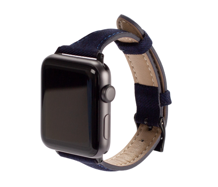 Promate TARTAN-38ML 38mm Canvas Watch Strap for Apple Watch Series - Dark Blue - Zoom Image 2