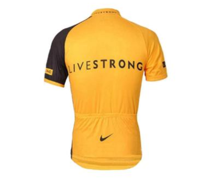 Mens XXL Cycling Jersey Set Full Zip Coolmax Polyester 9D Pad Nike Livestrong Design - Black and Yellow - Zoom Image 2