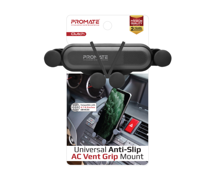 Promate Clutch AC Vent Phone Holder - Grey - Zoom Image 7