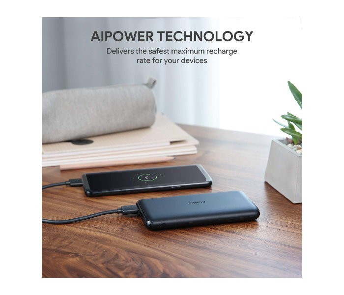 Aukey 10000mAh Powerbank with AiPower Micro USB Cable - Black - Zoom Image 2