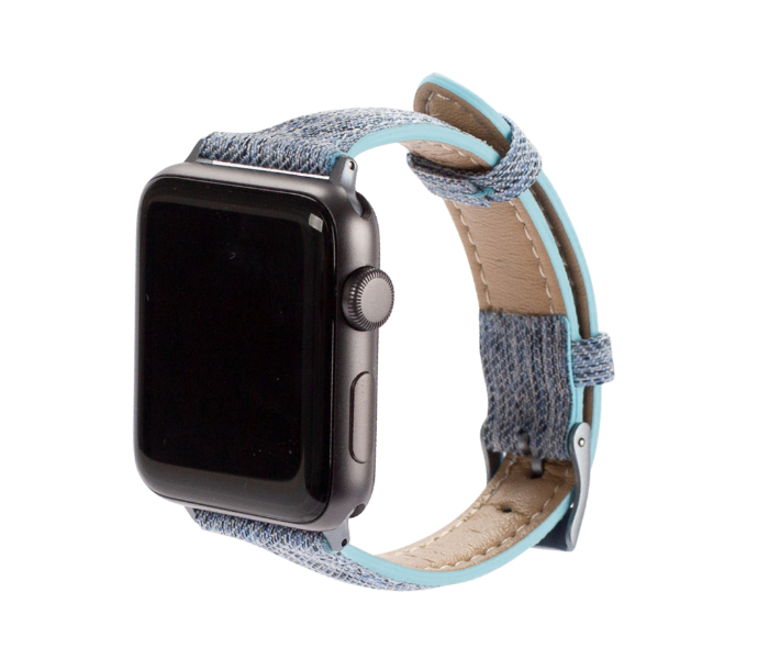 Promate TARTAN-38SM 38mm Canvas Watch Strap for Apple Watch Series - Blue - Zoom Image 2