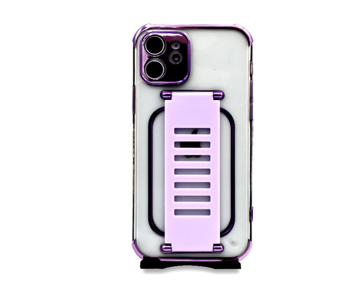 Grip2U GR-1278 Transparent Case With Finger Grip For iPhone 11 - Purple - Zoom Image