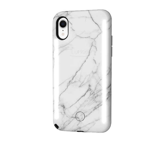 Lumee Duo for iPhone XR - Metallic Rose Black Marble - Zoom Image