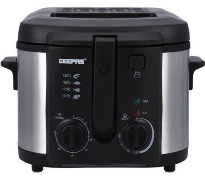 Geepas GDF36014 3 Litre Removable Non-Stick Inner Pot Deep Fryer- Black and Silver - Zoom Image 1