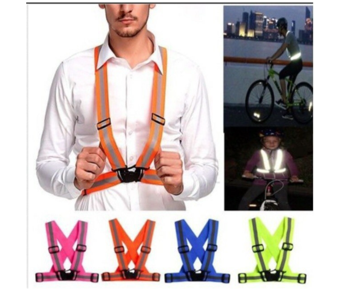 Safety Reflective Adjustable Vest with Elastic Strap for Cycling and Scooter - Blue - Zoom Image 2