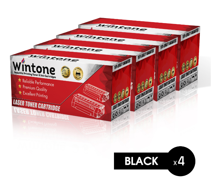 Wintone Set of 4 Pack CF244A 44A Laser Toner Cartridge is Compatible for HP LaserJet Pro M15a - Black - Zoom Image