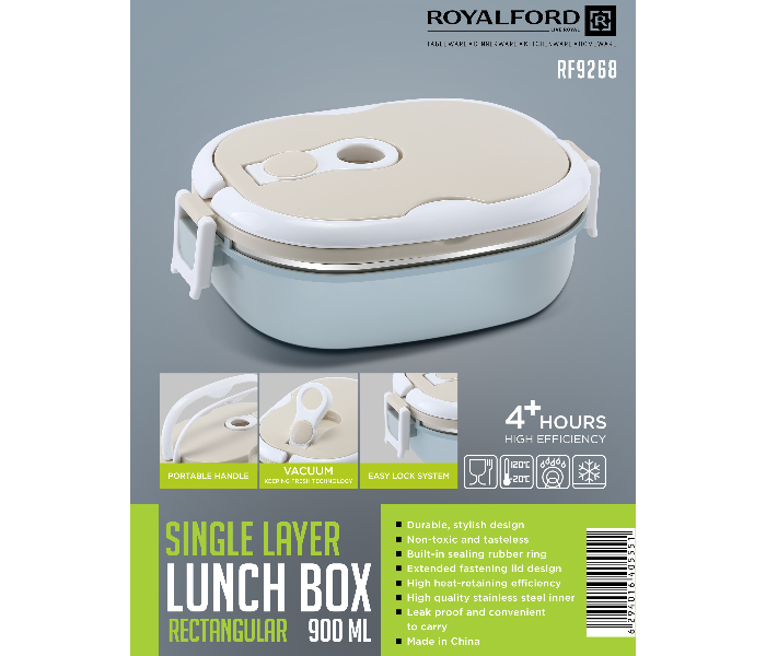 Royalford RF9268 Single Layer Rectangular Lunch Box - Multicolor - Zoom Image 5