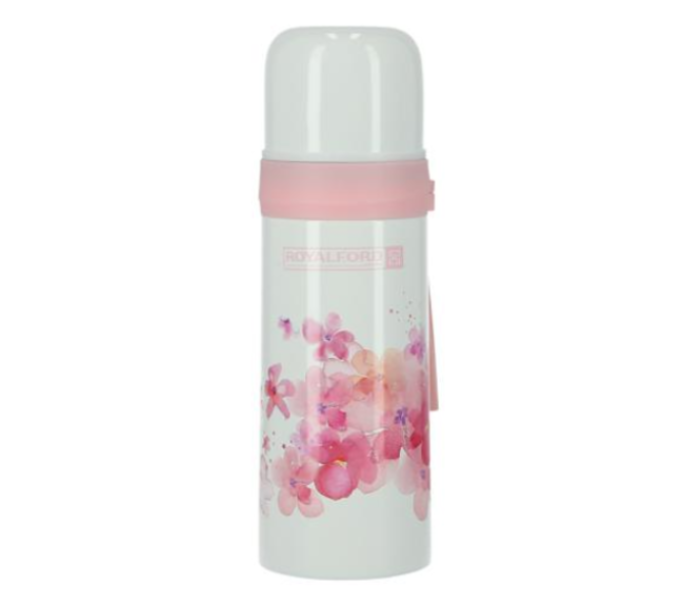 Royalford RF9259 350ml Stainless Steel Vacuum Flask - White & Pink - Zoom Image 2