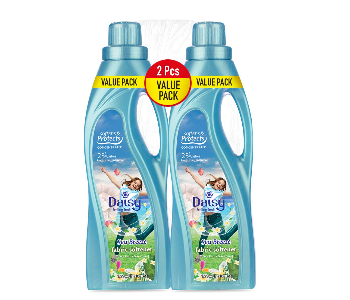 Daisy Set of 2 Pack 1 Liter Feeling Fresh Sea Breeze Fabric Softener Long Lasting Fragrance Soften and Protect Concentrated - Zoom Image