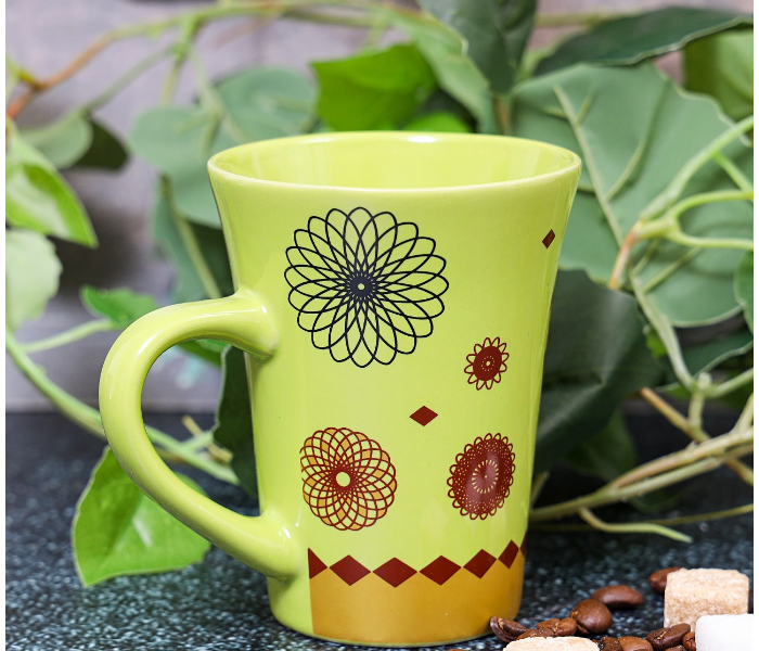 Royalford RF2963 326ML Ceramic Flower Design Coffee Mug- Mint Green - Zoom Image 3