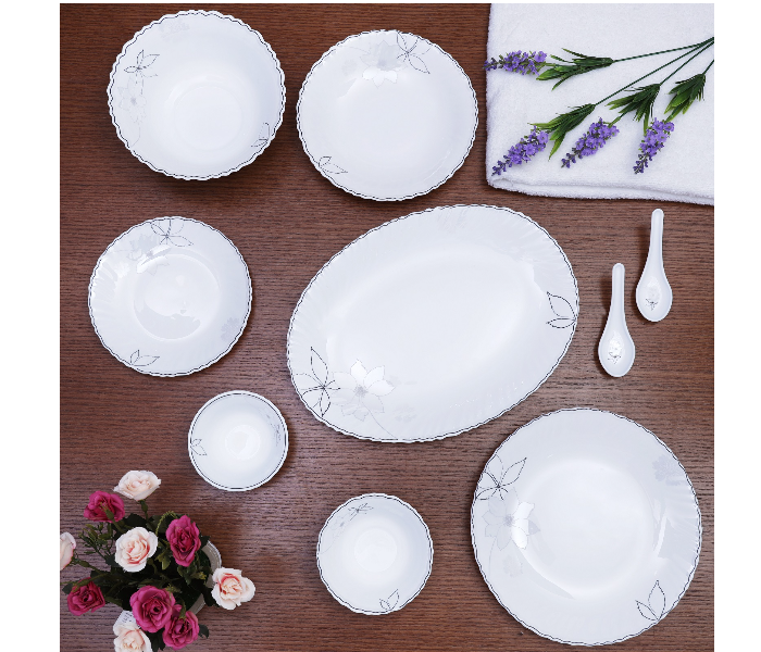 Royalford RF5036 40 Pieces Opal Glassware Dinner Set - White - Zoom Image 3