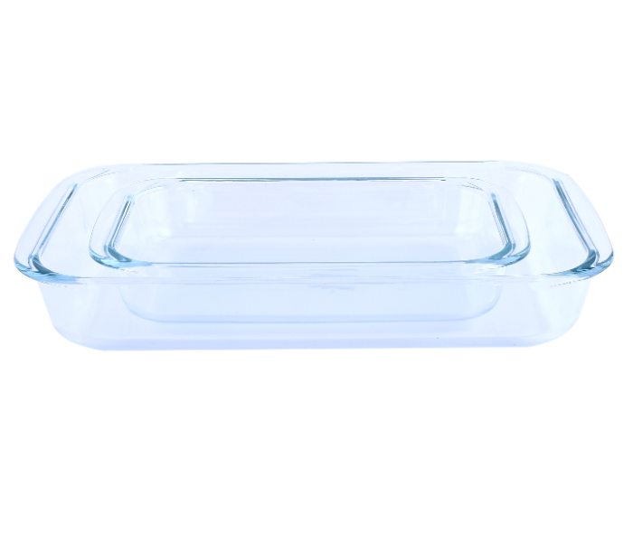 Royalford RF2709-GBD 2 Pieces Glass Oblong Baking Dish Set - Clear - Zoom Image 4