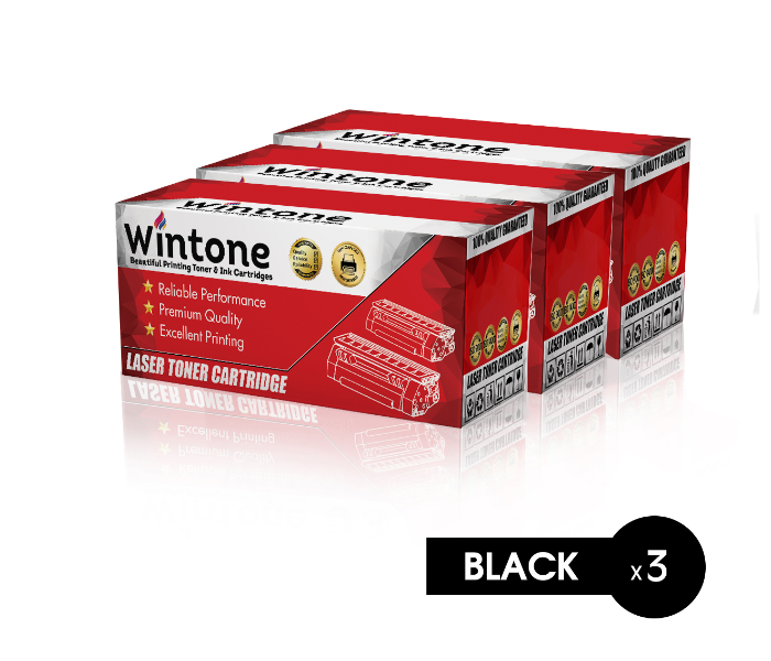 Wintone Set of 3 Pack Laser Toner Cartridge CF283X 83X CRG737 for Canon and HP LaserJet Pro MFP - Black - Zoom Image