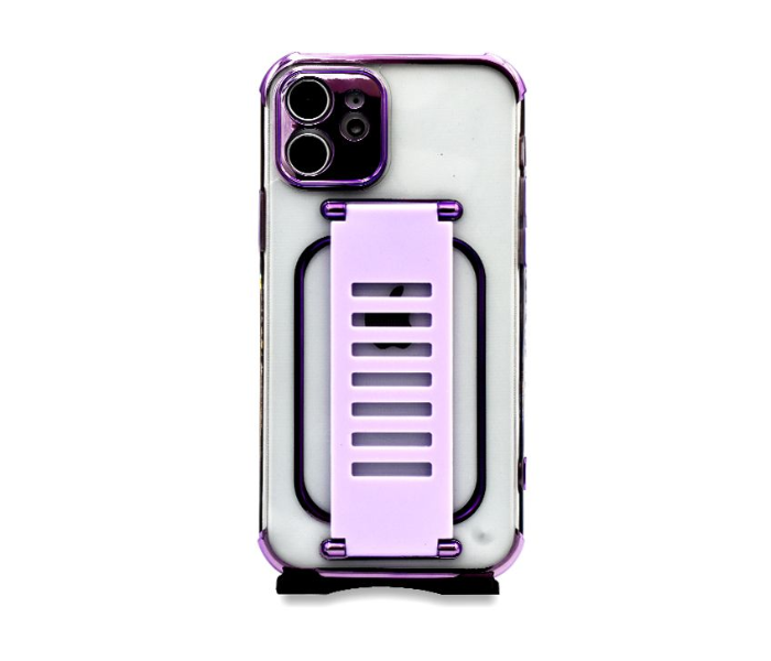 Grip2U GR-1271 Transparent Case With Finger Grip For iPhone 12 Mini - Purple - Zoom Image