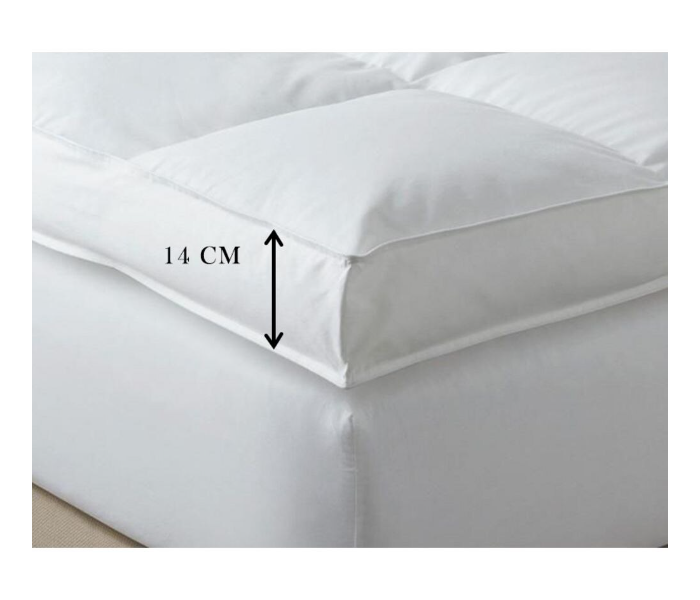 Royal 90 x 190 cm Double Line Mattress Topper With Outer Face Of Cotton - White - Zoom Image