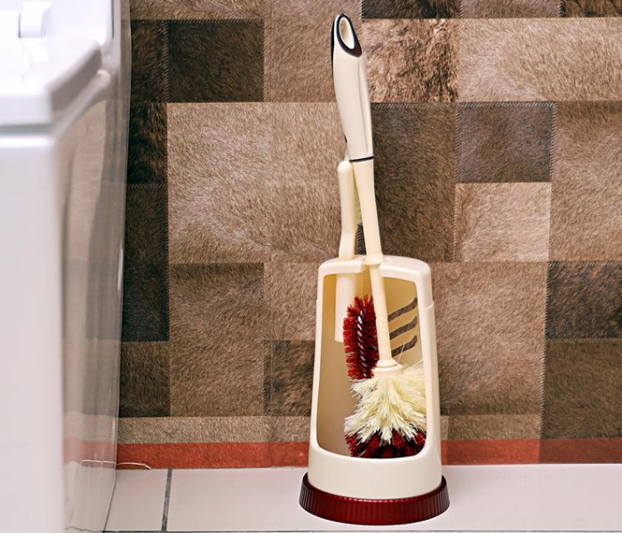 Royalford RF6994 Toilet Brush with Holder - Ivory & Maroon - Zoom Image 1