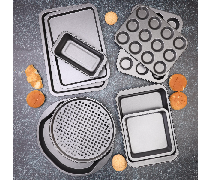 Royalford RFU9088 10 Pieces Bakeware Set - Black - Zoom Image 2