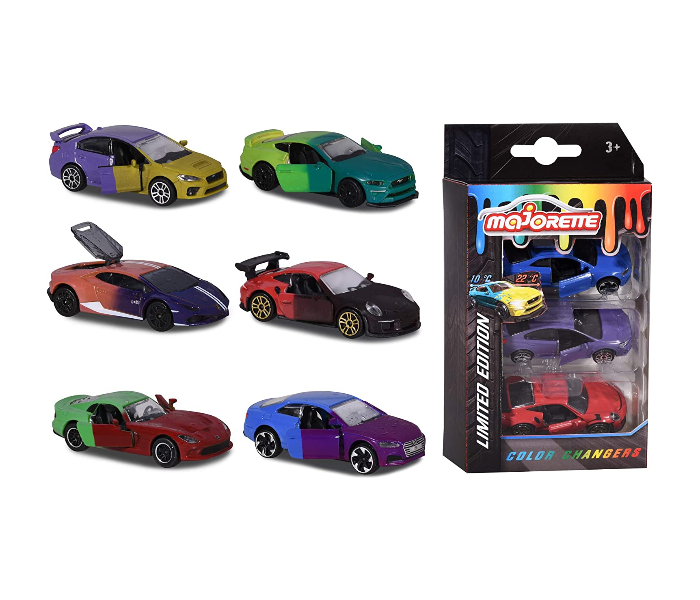 Majorette 212054022 Set of 3 Pieces Limited Edition Color Changers Series 6 Miniature Die Cast Vehicles Set - Zoom Image 1