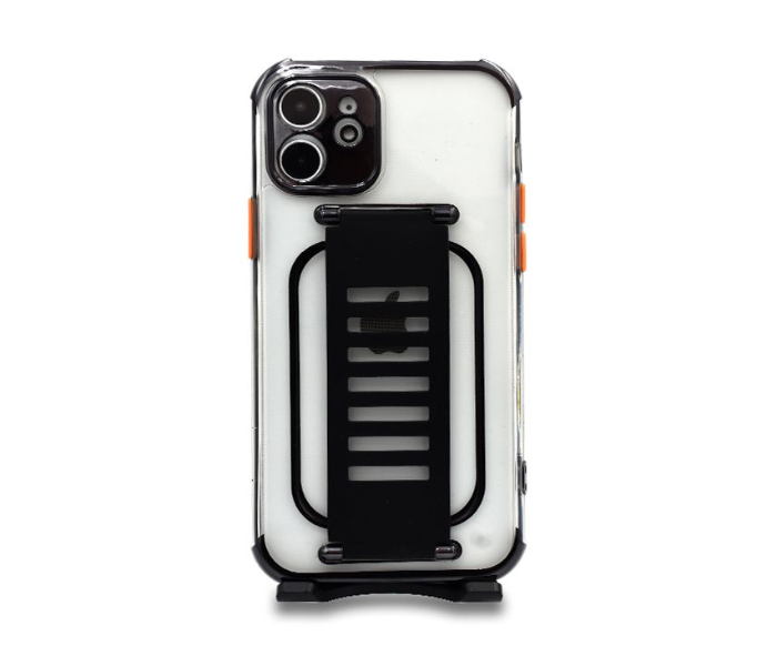 Grip2U GR-1260 Transparent Case With Finger Grip For iPhone 12 - Black - Zoom Image