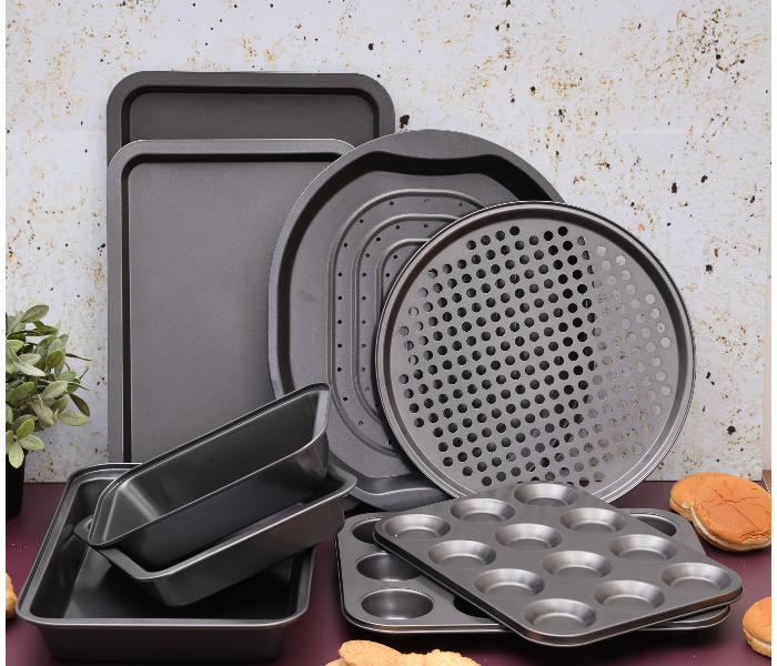 Royalford RFU9088 10 Pieces Bakeware Set - Black - Zoom Image 1