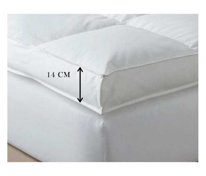 Royal 120cm x 200cm Double Line Mattress Topper With Outer Face Of Cotton - White - Zoom Image