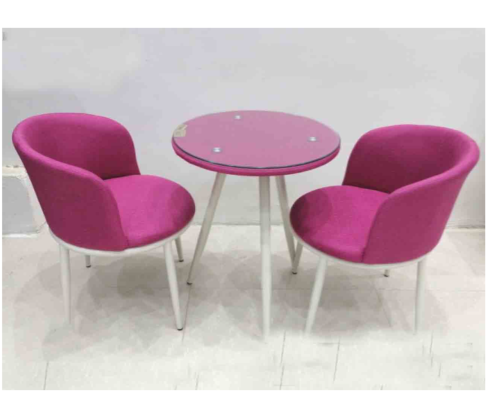 Luxury Table Set With Two Chairs - Pink - Zoom Image